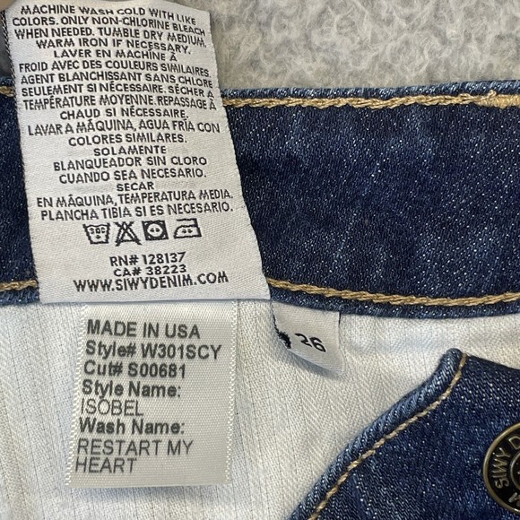 Siwy Low Rise Jeans Women 26 Blue Dark Wash Straight Leg Isobel Restart My Heart - Picture 4 of 14
